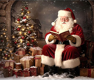 Fotohintergrund sitzender Weihnachtsmann